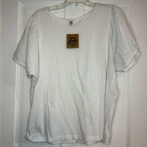 Ivy Jane White Cotton Women’s Pouf Sleeve Tshirt